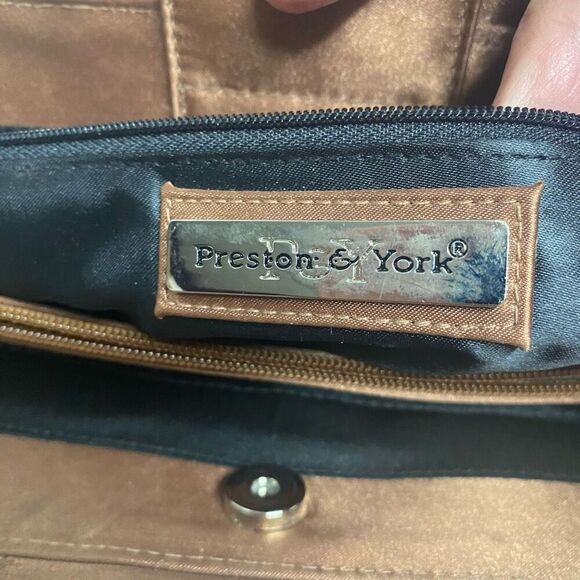 PRESTON & York Embroidered Satin Fabric Handbag With Bamboo Handles Shoulder Tot - Picture 5 of 12